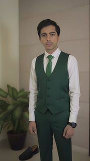 Vest Suit Bottle Green
